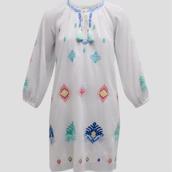 Tommy Bahama, 100% Cotton, Lined, Embroidered, V-neck, Swim Cover Up, S - Picture 5 of 16